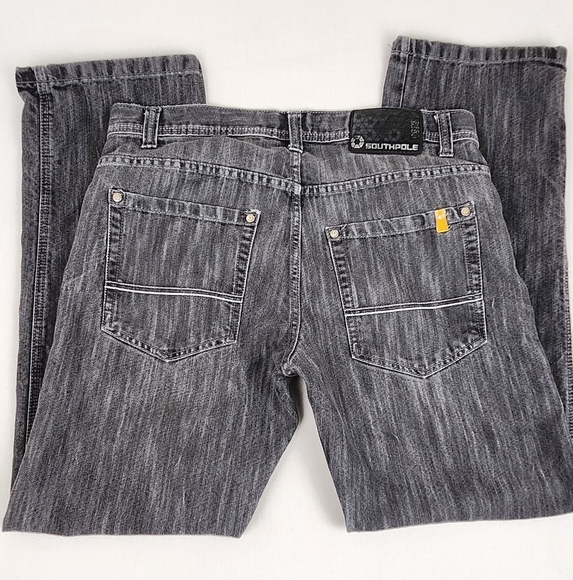 Vintage Y2K South Pole Relaxed Fit Jeans. Grey and Black mix. 38×34. Black Tab - Picture 5 of 9